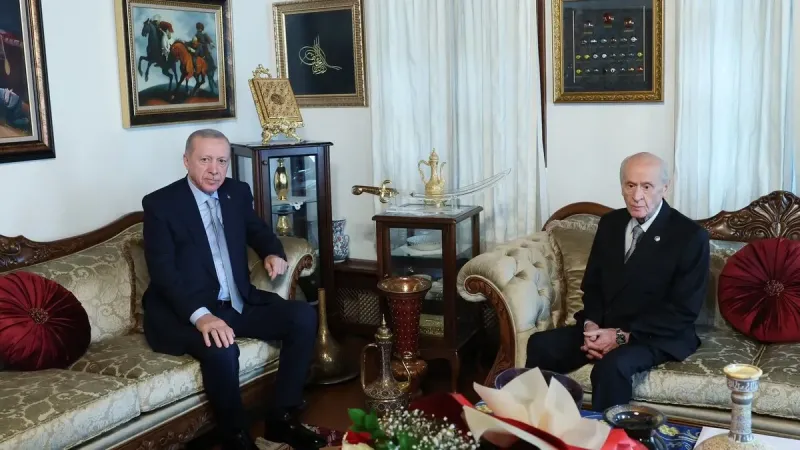 Başkan Erdoğan'dan Bahçeli'ye ziyaret! Görüşme sona erdi