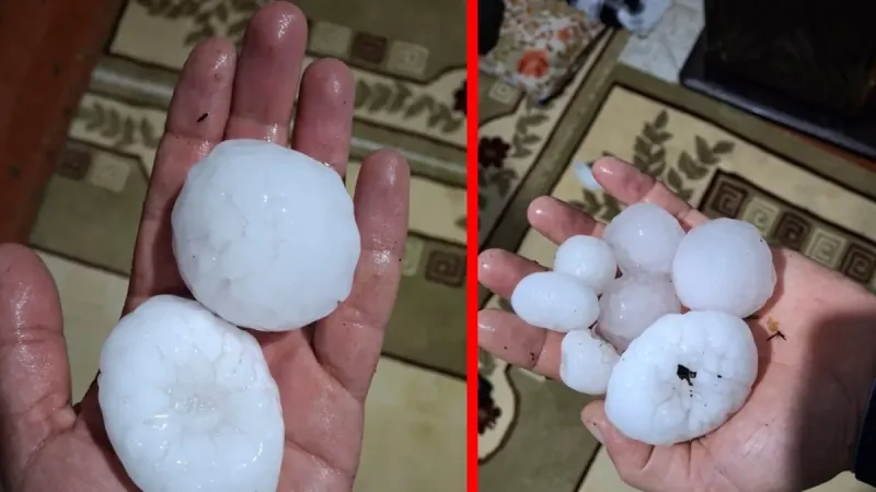 Diyarbakır'da Ceviz Büyüklüğünde Dolu! Şoke Eden Anlar