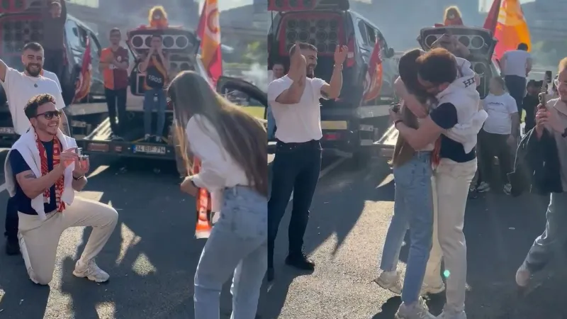 Şampiyonlukta Evlilik Teklifi! Galatasaray Taraftarı Mutluluğa Uçtu